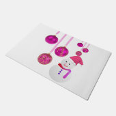 Weihnachtsmatte, Schneemann Fußmatte (Schrägansicht)