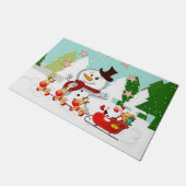 Weihnachtsmatte, Schneemann Fußmatte (Schrägansicht)