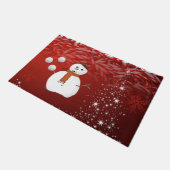 Weihnachtsmatte, Schneemann Fußmatte (Schrägansicht)