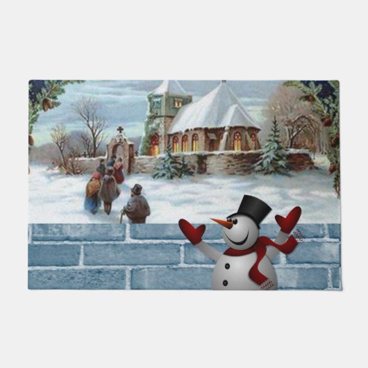 Weihnachtsmatte, Schneemann Fußmatte (Vorderseite)
