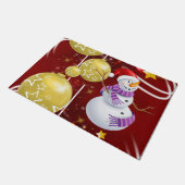 Weihnachtsmatte, Schneemann Fußmatte (Schrägansicht)