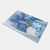 Weihnachtsmatte, Schneemann Fußmatte (Schrägansicht)