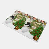 Weihnachtsmatte, Schneemann Fußmatte (Schrägansicht)