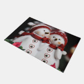 Weihnachtsmatte, Schneemann Fußmatte (Schrägansicht)