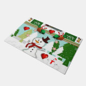 Weihnachtsmatte, Schneemann Fußmatte (Schrägansicht)
