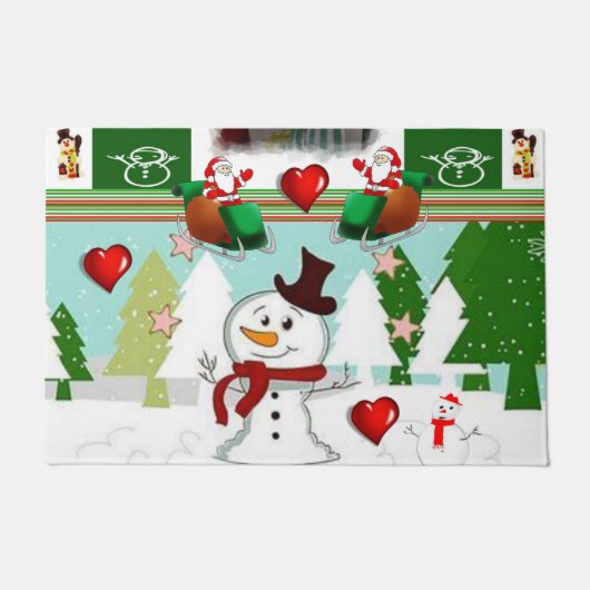 Weihnachtsmatte, Schneemann Fußmatte (Vorderseite)