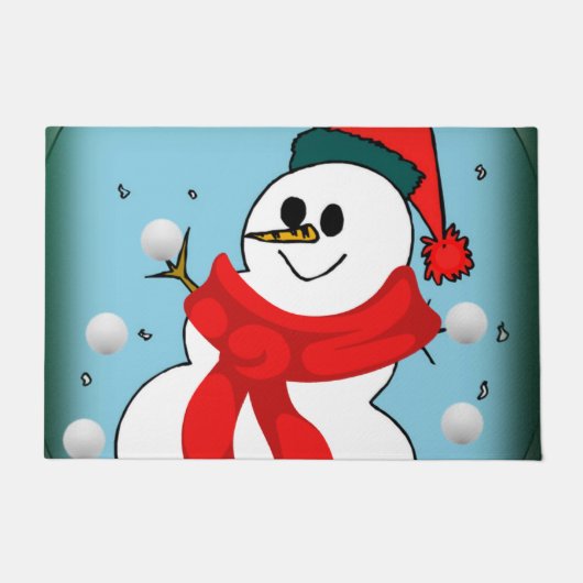 Weihnachtsmatte, Schneemann Fußmatte (Vorderseite)