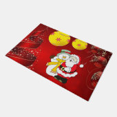 Weihnachtsmatte, Schneemann Fußmatte (Schrägansicht)