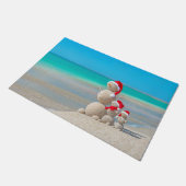 Weihnachtsmatte, Schneemann Fußmatte (Schrägansicht)