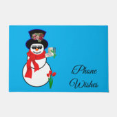 Weihnachtsmatte, Snowman Iphone wünscht Fußmatte (Vorderseite)