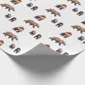 Weihnachtsmatte Umhüllung Papier von Grizzlybären Geschenkpapier (Ecke)