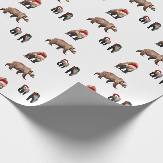 Weihnachtsmatte Umhüllung Papier von Grizzlybären Geschenkpapier (Ecke)
