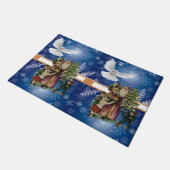 Weihnachtsmatte, Weihnachtsgel Fußmatte (Schrägansicht)