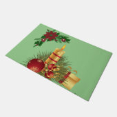 Weihnachtsmatte, Weihnachtskerze Fußmatte (Schrägansicht)