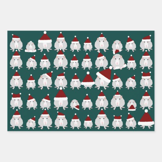 Weihnachtsmatten-Papierblätter Geschenkpapier Set (Vorderseite)