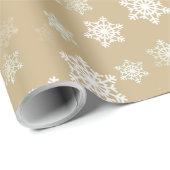 Weihnachtsmattgoldschnee-Flocken Geschenkpapier (Rolleneckpunkt)