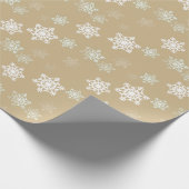 Weihnachtsmattgoldschnee-Flocken Geschenkpapier (Ecke)