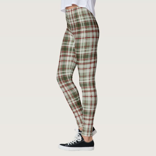 Weihnachtsmauerbeere und Loden tartan kariert Leggings (Links)