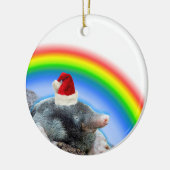 Weihnachtsmaulwurf Keramik Ornament (Links)