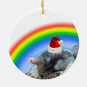Weihnachtsmaulwurf Keramik Ornament (Hinten)