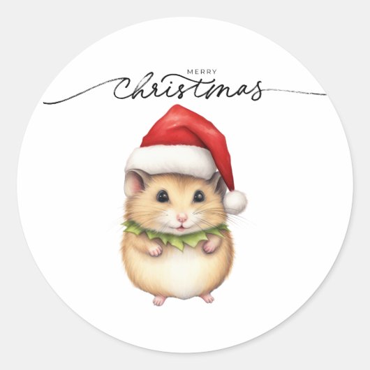 WEIHNACHTSMAUS-AUFKLEBER RUNDER AUFKLEBER (Vorderseite)