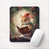 Weihnachtsmaus beim Lesen Mousepad (Mit Mouse)