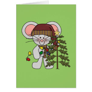 Weihnachtsmaus, die Baum verziert