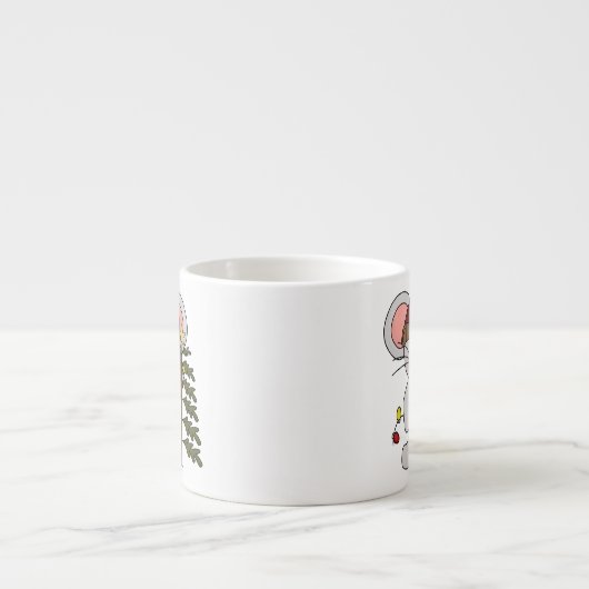 Weihnachtsmaus, die Baum verziert Espressotasse (Vorderseite)