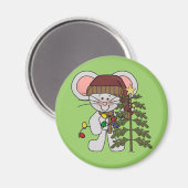 Weihnachtsmaus, die Baum verziert Magnet (Vorderseite/Rückseite)