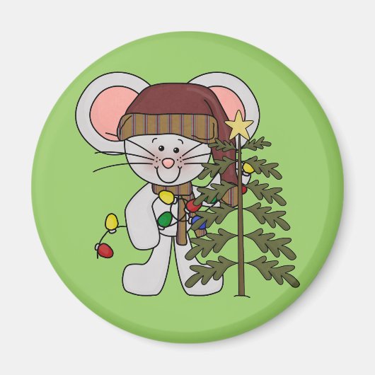 Weihnachtsmaus, die Baum verziert Magnet (Vorne)
