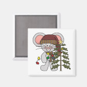 Weihnachtsmaus, die Baum verziert Magnet (Vorderseite/Rückseite)