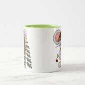 Weihnachtsmaus, die Baum verziert Zweifarbige Tasse (Mittel)