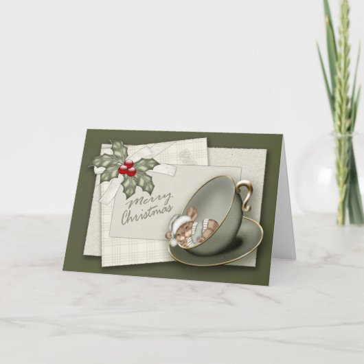 Weihnachtsmaus Feiertagskarte (Vorderseite)