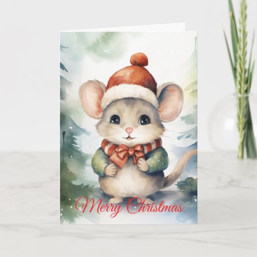 Weihnachtsmaus Feiertagskarte (Vorderseite)