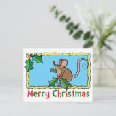 Weihnachtsmaus Feiertagspostkarte (Stehend Vorderseite)