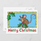 Weihnachtsmaus Feiertagspostkarte (Vorne/Hinten)