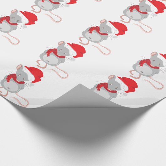 Weihnachtsmaus Geschenkpapier (Ecke)