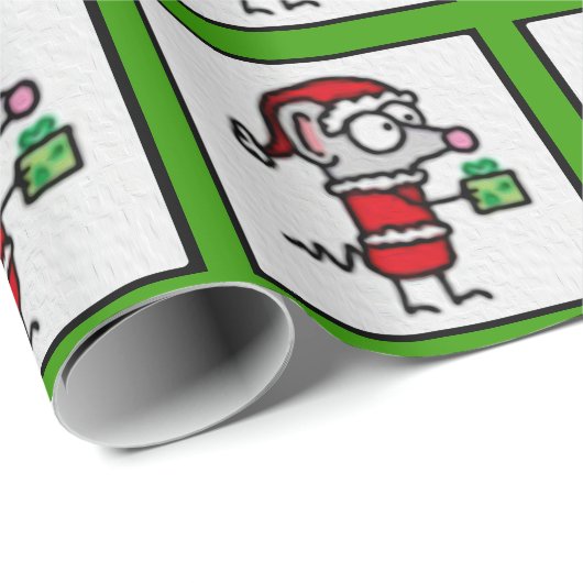 Weihnachtsmaus Geschenkpapier (Rolleneckpunkt)