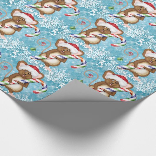 Weihnachtsmaus Geschenkpapier (Ecke)