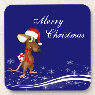 Weihnachtsmaus Getränkeuntersetzer