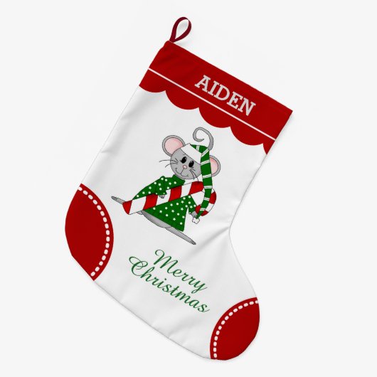 Weihnachtsmaus Großer Weihnachtsstrumpf (Vorderansicht (hängend))