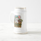 Weihnachtsmaus im Korb Bierglas (Vorderseite Links)