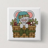 Weihnachtsmaus im Korb Button (Vorderseite)