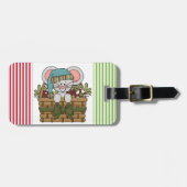 Weihnachtsmaus im Korb Gepäckanhänger (Vorderseite horizontal)