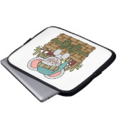 Weihnachtsmaus im Korb Laptopschutzhülle (Vorne Knopf)