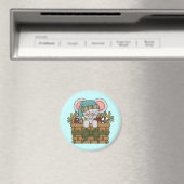 Weihnachtsmaus im Korb Magnet (In Situ (Geschirrspüler))