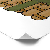 Weihnachtsmaus im Korb Poster (Ecke)