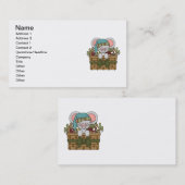 Weihnachtsmaus im Korb Visitenkarte (Vorne/Hinten)