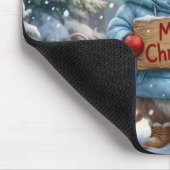Weihnachtsmaus im Winterwald Mousepad (Ecke)