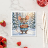 Weihnachtsmaus im Winterwald Serviette (Beispiel)